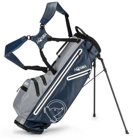 Honma Waterproof Stand Bag, Grey, Navy, CB2124