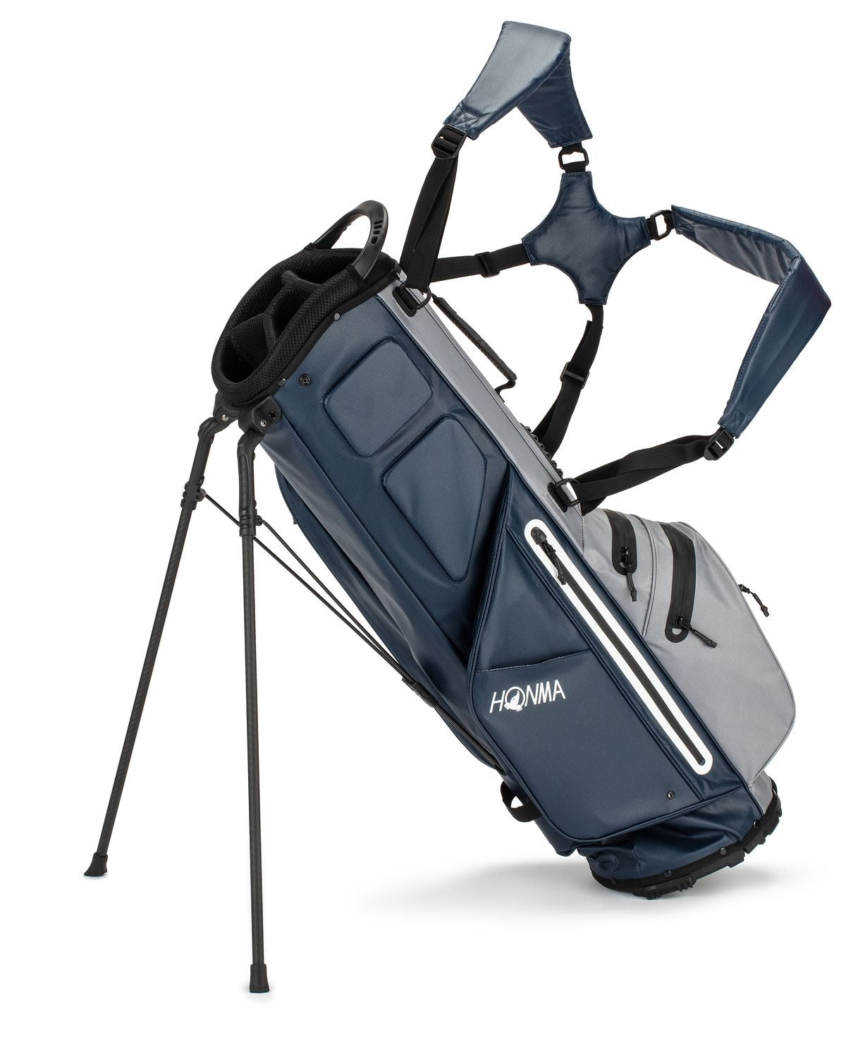 Honma Waterproof Stand Bag, Grey, Navy, CB2124